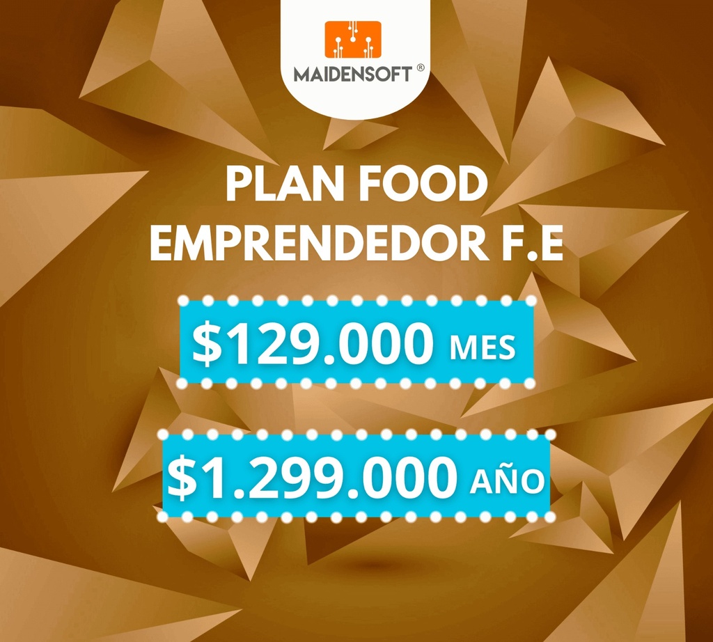 MaidenSoft Plan EMPRENDEDOR F.E FOOD Mensual